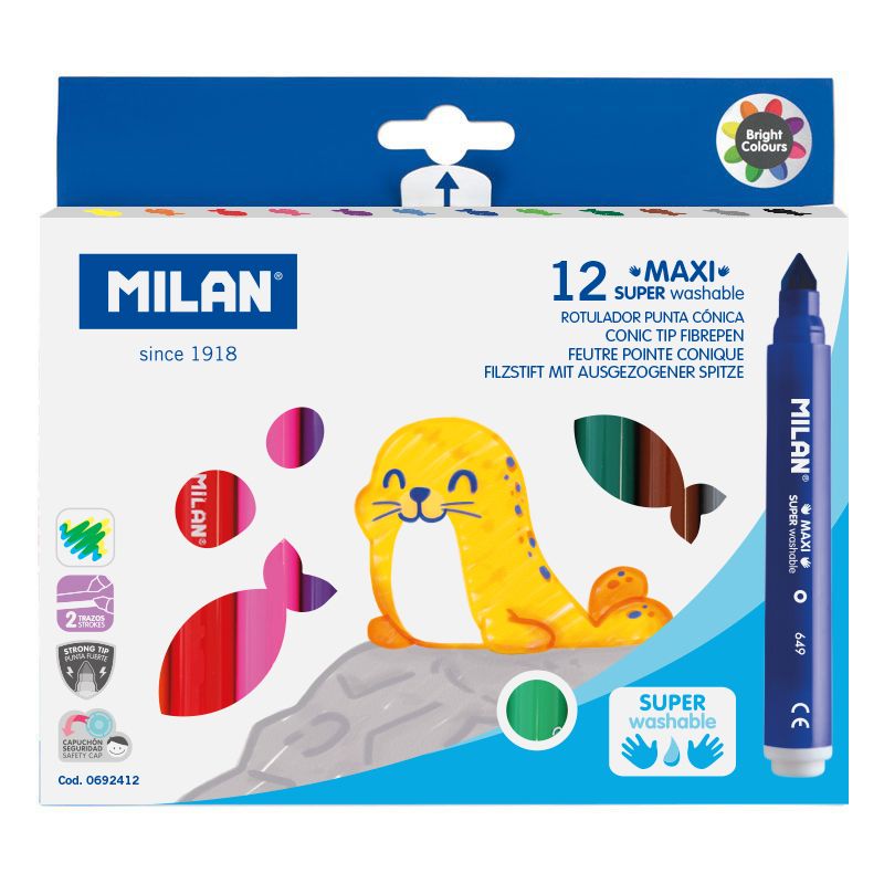 12 Rotuladores Super Lavables MAXI