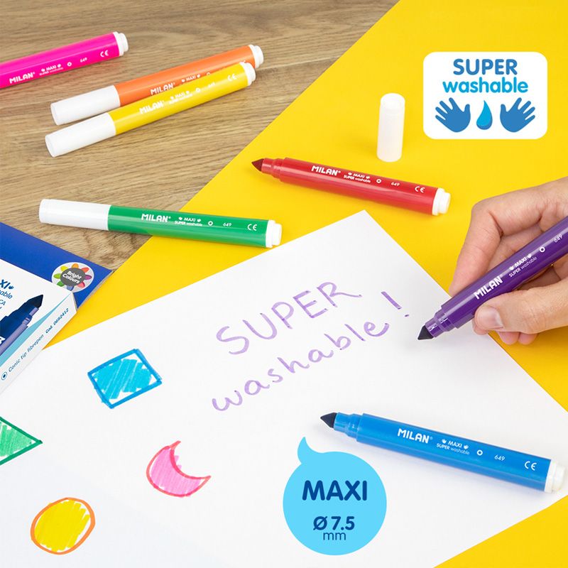 12 Rotuladores Super Lavables MAXI