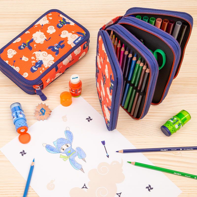 Plumier 2 Pisos con Contenido Ninjutsu