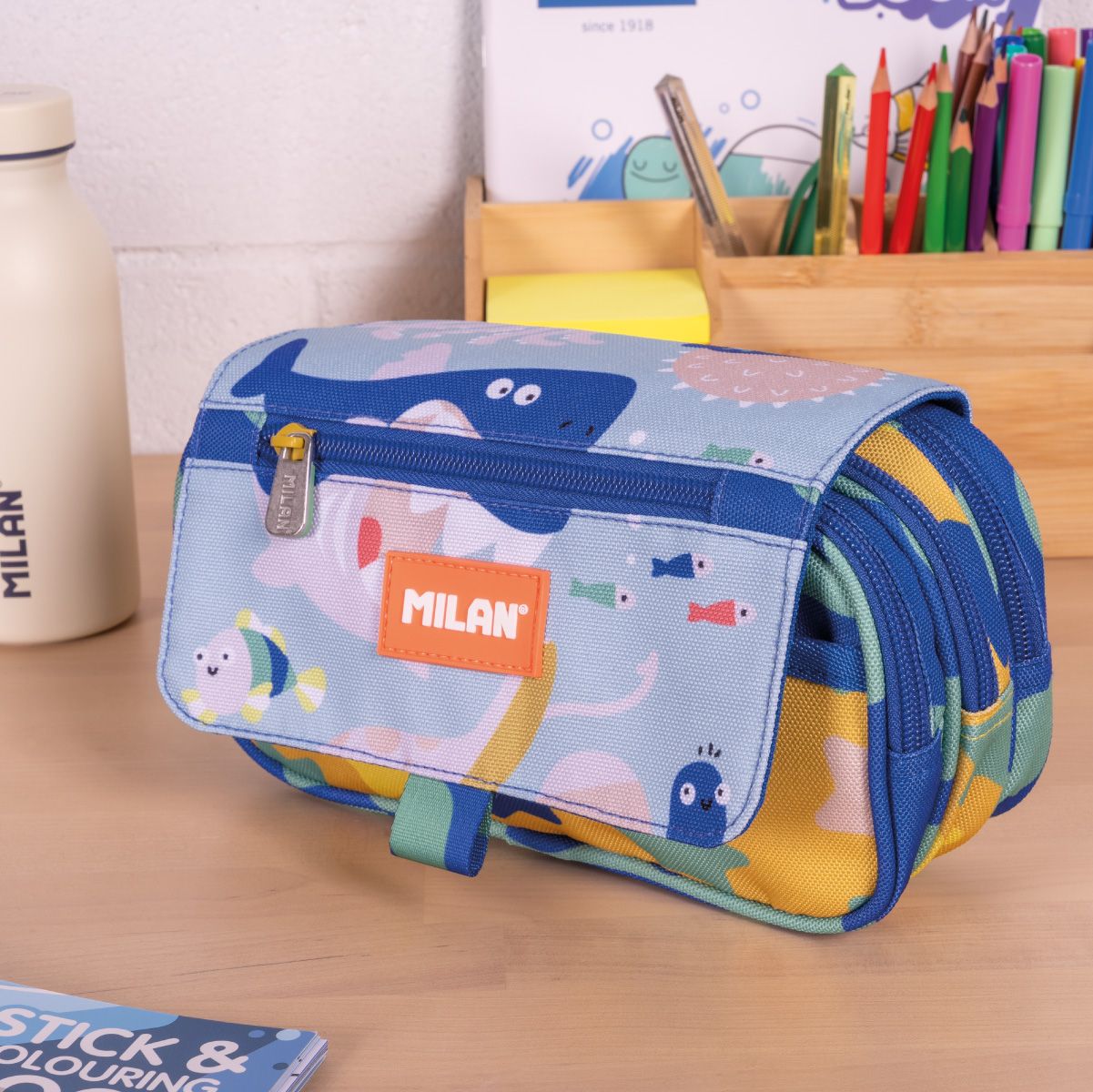 Estuche 4 Cremalleras Blue Odyssey