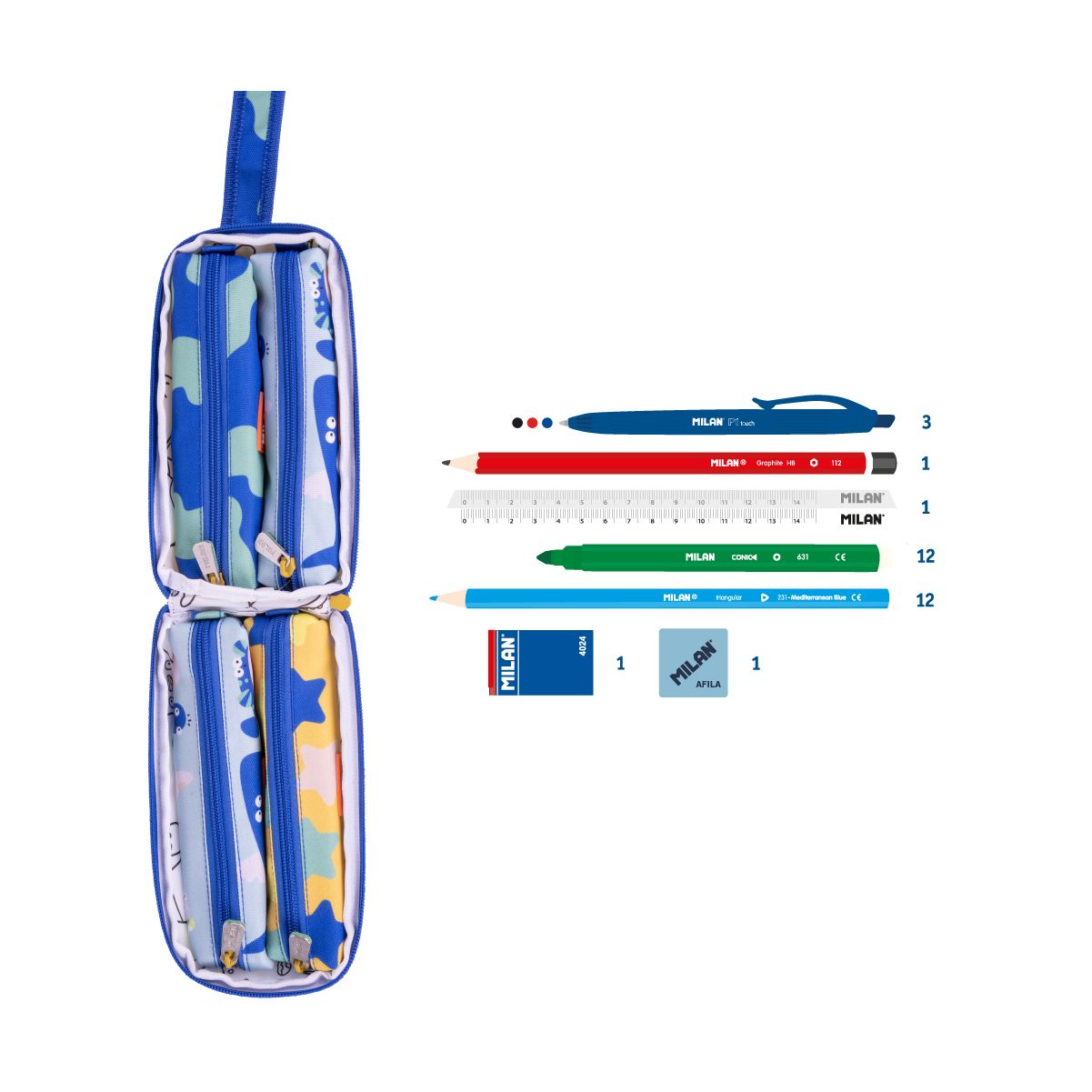 Kit 4 Estuches Blue Odyssey