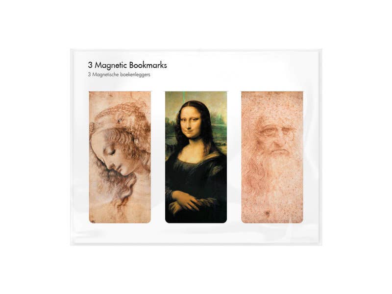 Set de 3, marcapáginas magnético, Leonardo Da Vinci
