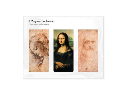Set de 3, marcapáginas magnético, Leonardo Da Vinci
