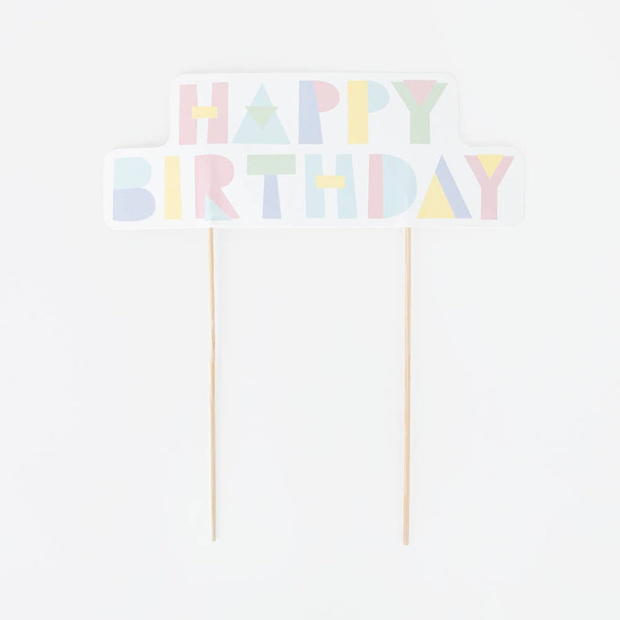 TOPPER PASTEL HAPPY BIRTHDAY