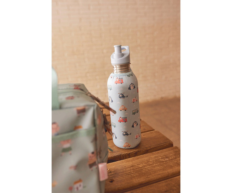 Botella Acero Funda City Cars 500 ml