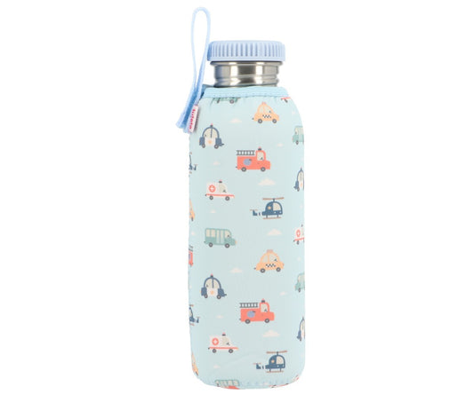 Botella Acero Funda City Cars 750 ml