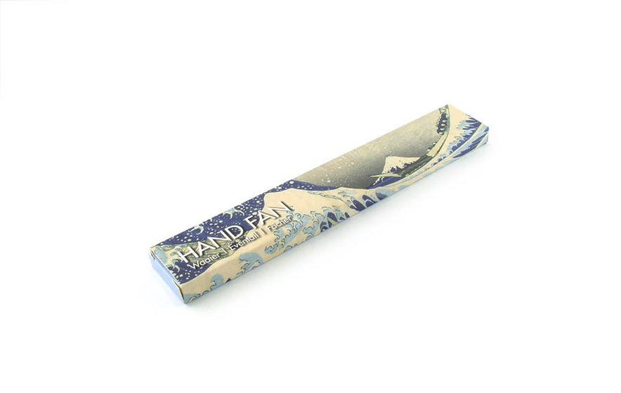 Ventilador de mano, bambú, Hokusai, La gran ola