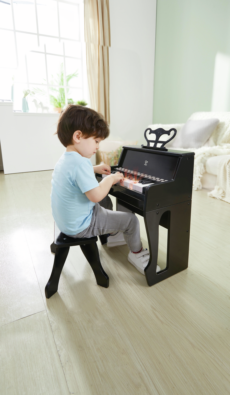 Piano con Taburete Aprende con Luces Negro
