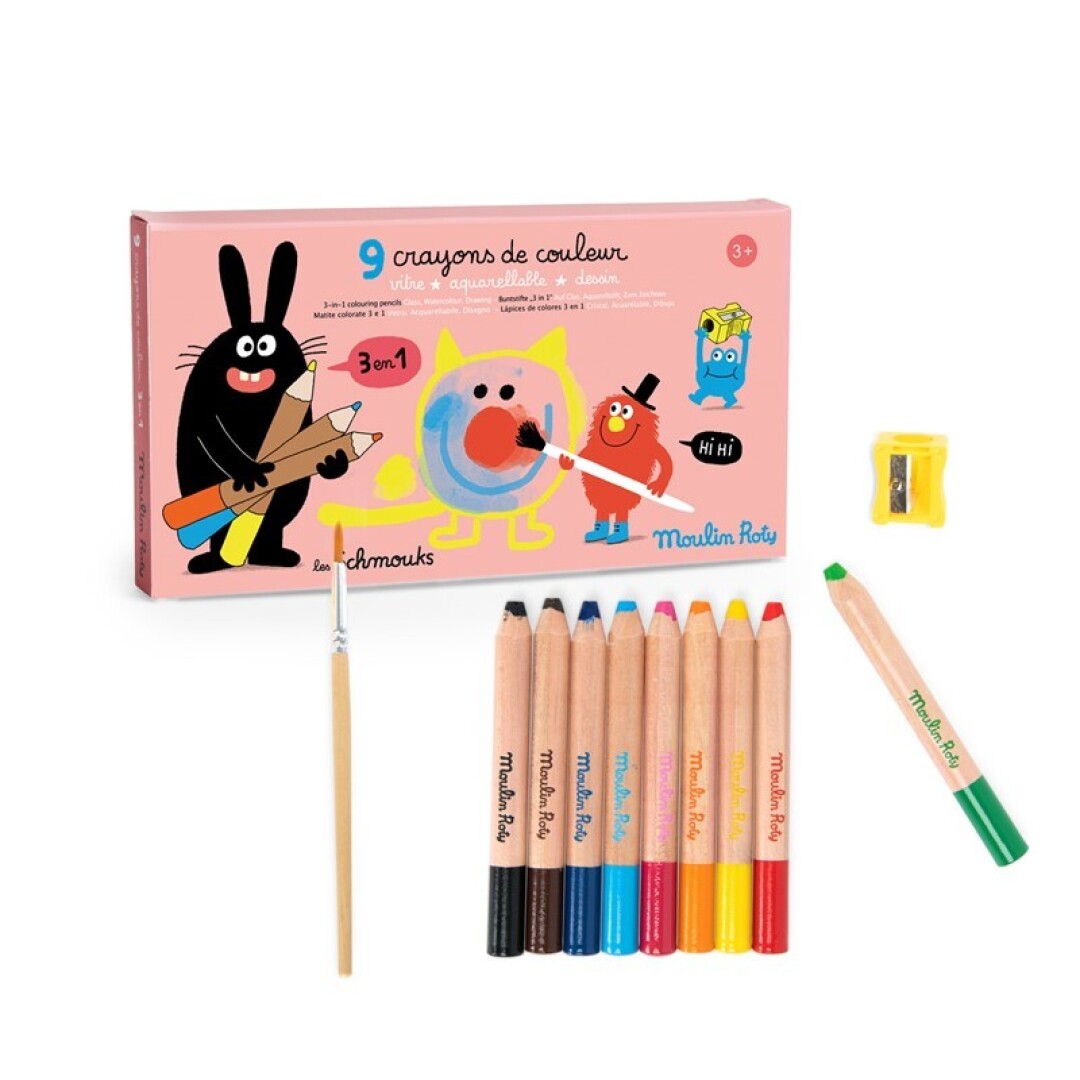 9 Lápices de Colores 3 en 1