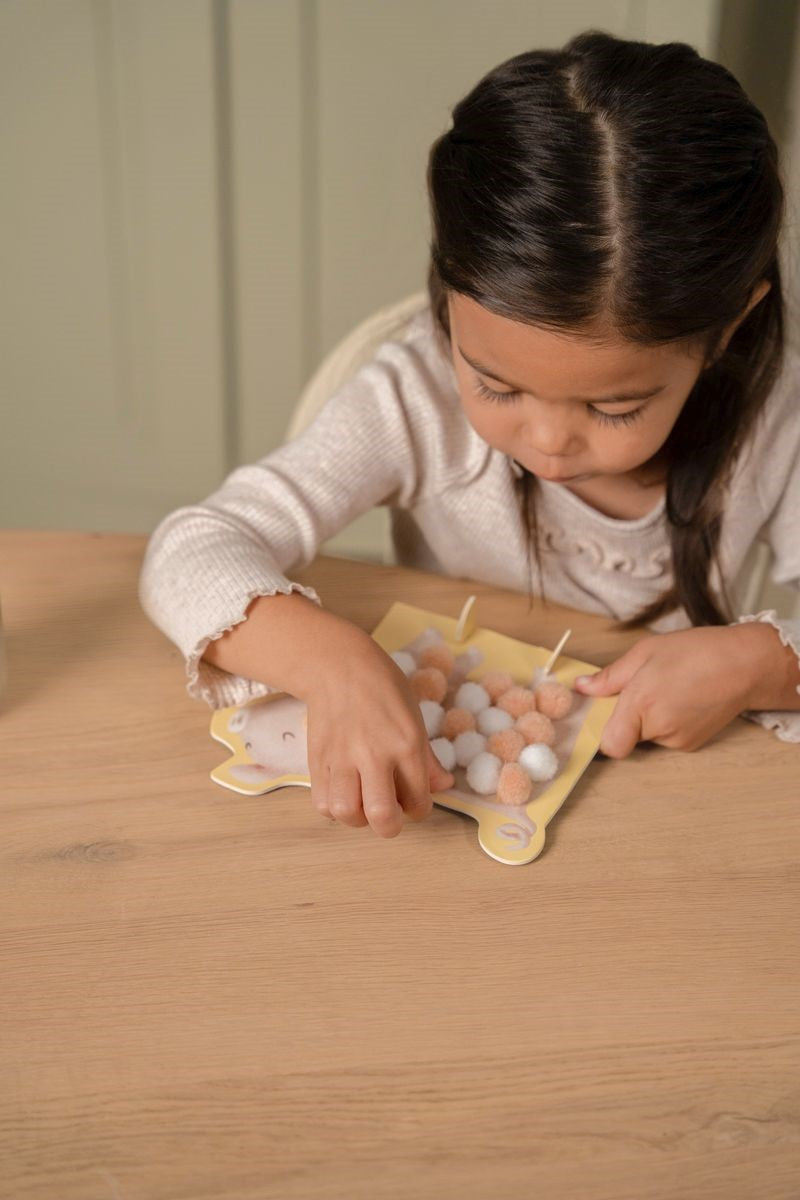 Tarjetas de Pompones Pequeña Granja