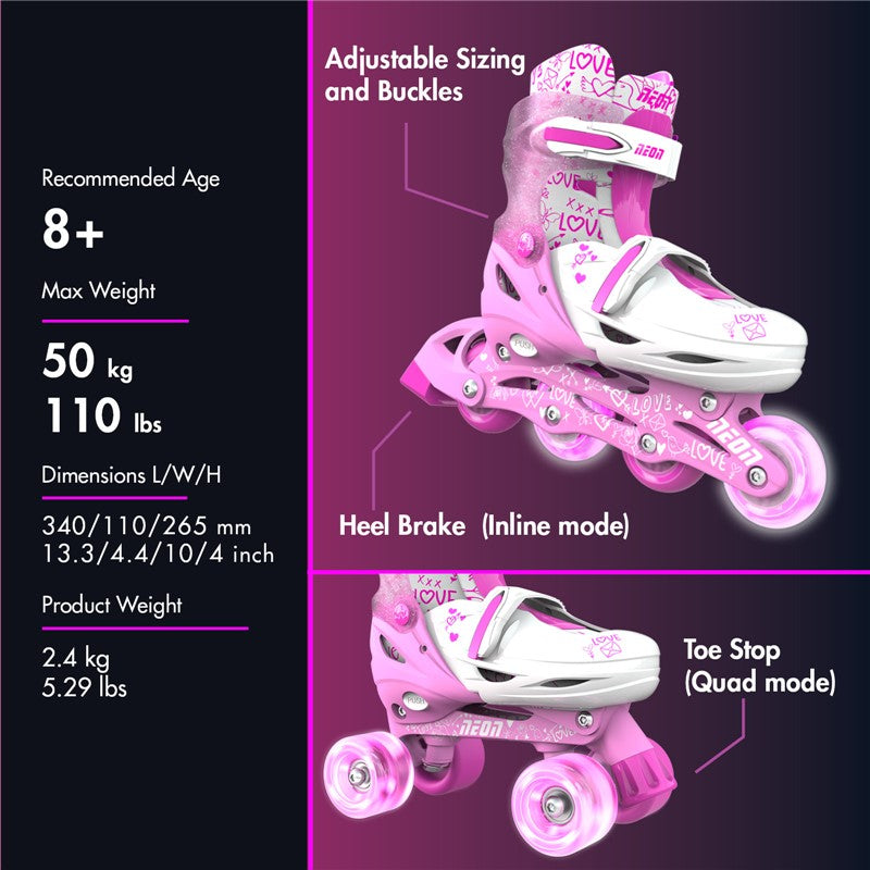 Patines Combo Rosa T.34-37