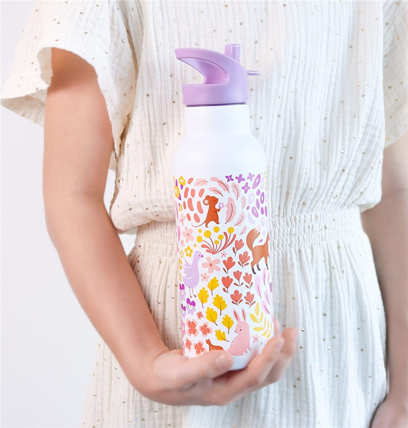 Botella Acero Flores 500 ml