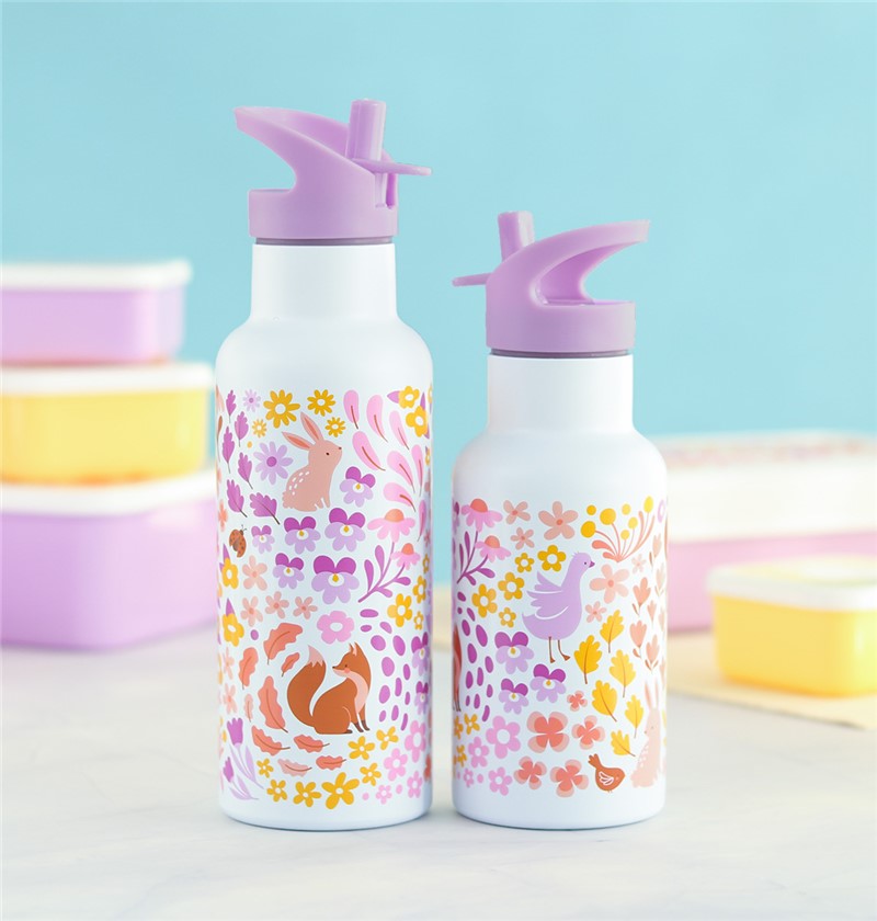 Botella Acero Flores 350 ml