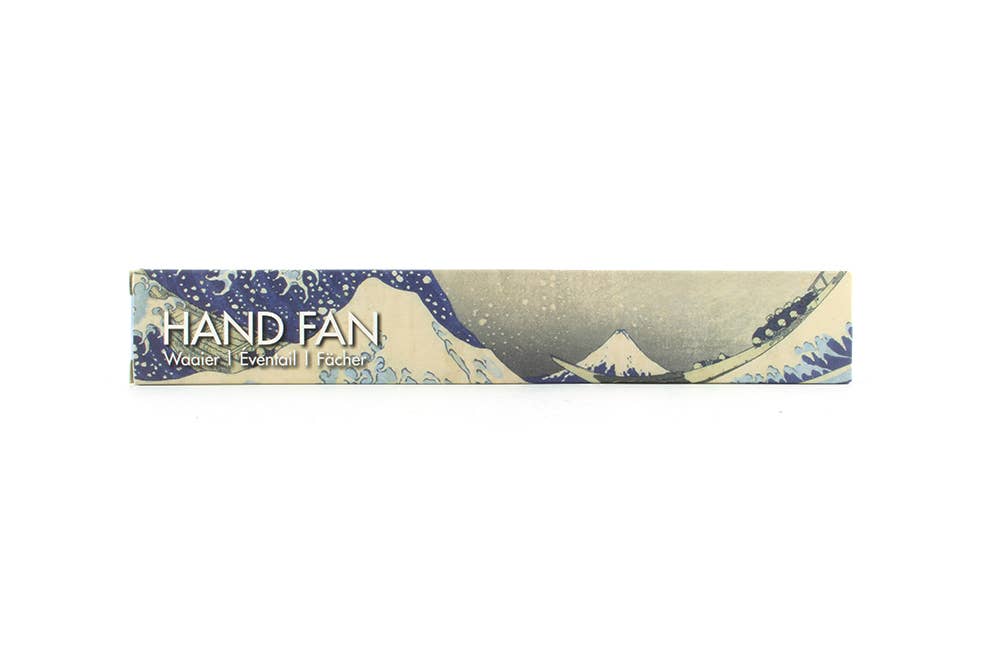 Ventilador de mano, bambú, Hokusai, La gran ola
