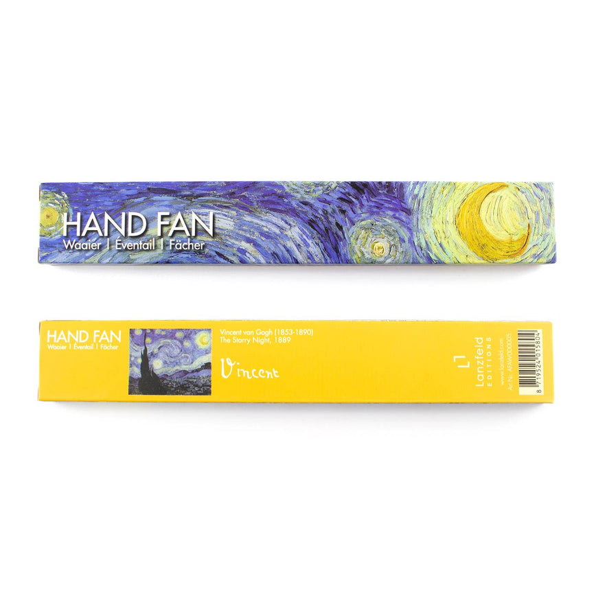 Ventilador de mano, bambú, Van Gogh, Una noche estrellada