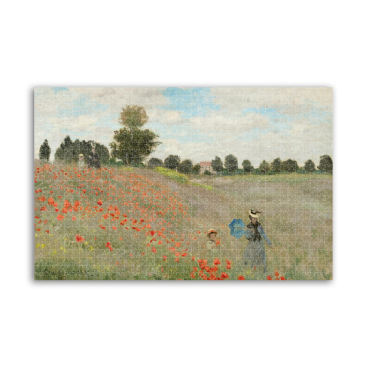 Puzzle, 1000 piezas, Monet, campo con amapolas