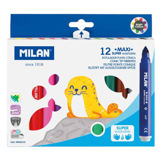 12 Rotuladores Super Lavables MAXI