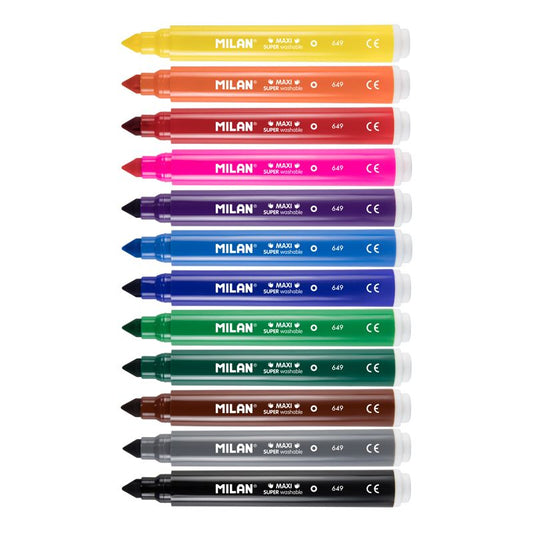 12 Rotuladores Super Lavables MAXI