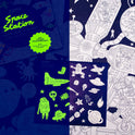 POSTER XL SPACE STATION PARA COLOREAL + PEGATINAS FLÚO