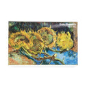 Postal con semillas de flores, Van Gogh, 4 girasoles descoloridos