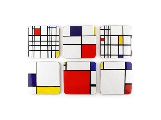 Posavasos, juego de 6, composición Mondriaan