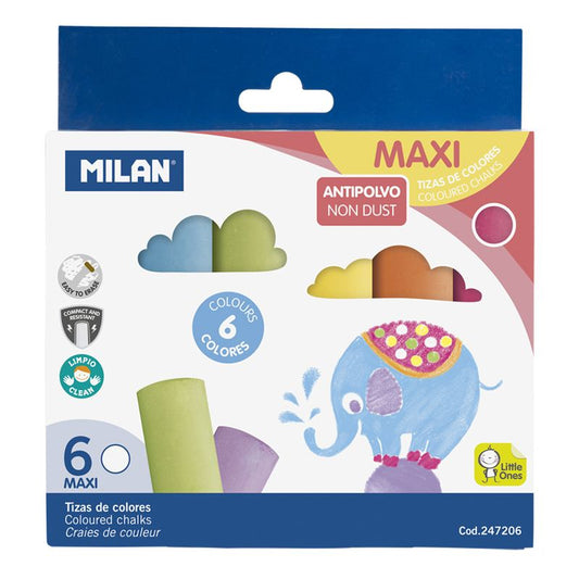 6 Tizas de Colores MAXI,