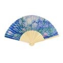 Ventilador de mano, bambú, Monet, nenúfares y ninfas