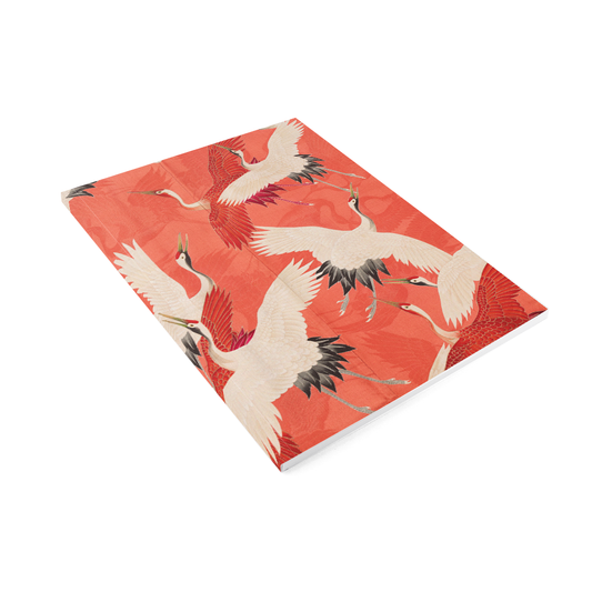 Cuaderno de dibujo, cuaderno de dibujo, grullas blancas y rojas
