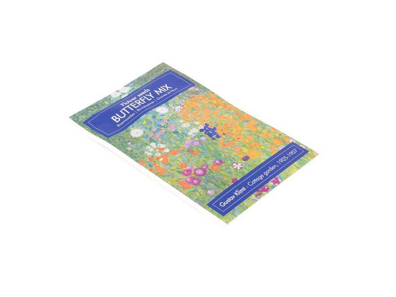Postal con semillas de flores, Klimt, The Farm Garden