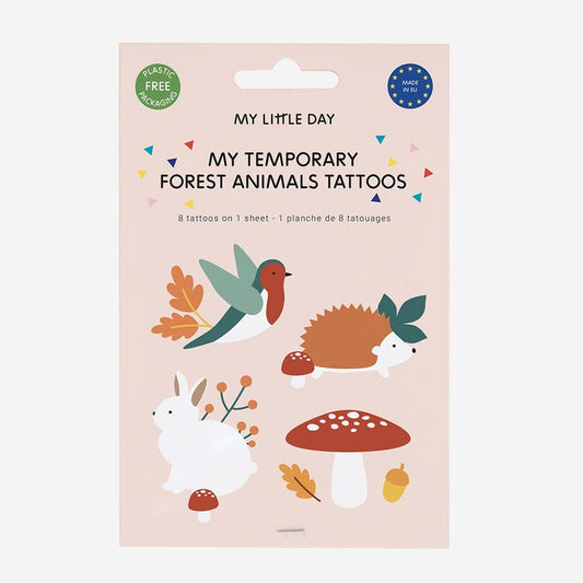 TATUAJES ANIMALES DEL BOSQUE / 8 uds.