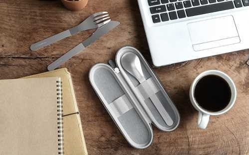 Cubiertos Acero Inox + Funda