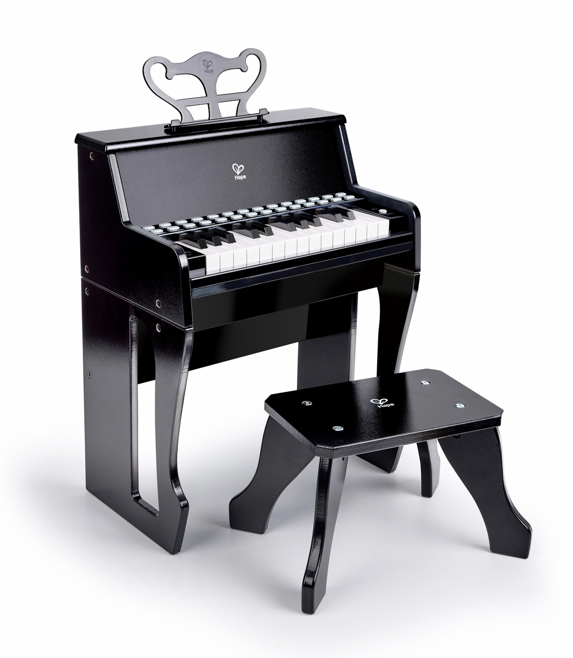 Piano con Taburete Aprende con Luces Negro