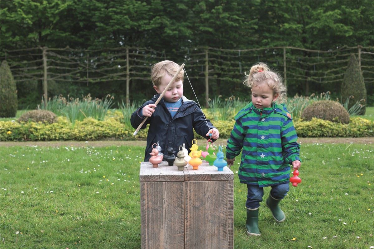 Set 6 Patos + 2 Cañas de Pescar