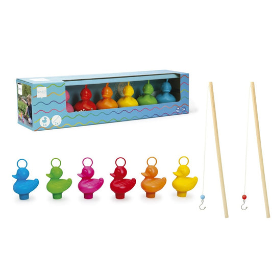 Set 6 Patos + 2 Cañas de Pescar