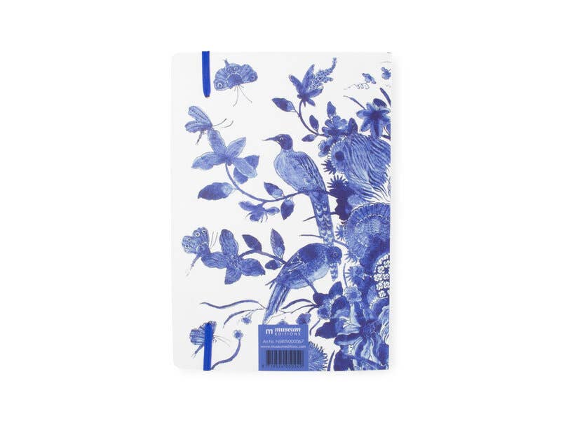 Cuaderno de tapa blanda, A5, pájaros azules de Delft