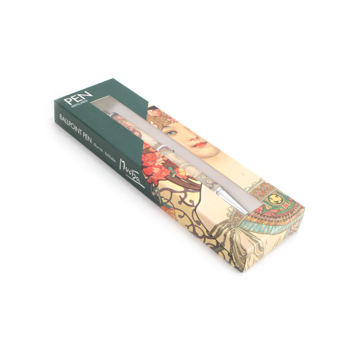 Bolígrafo en caja, recargable, Mucha