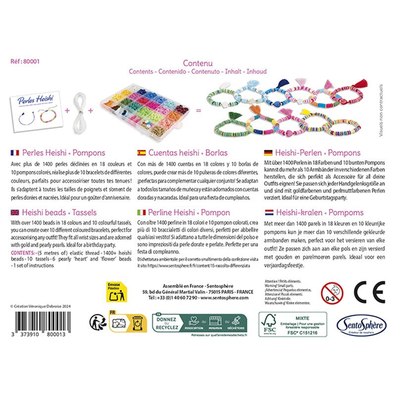 Perles Heishi Pompons